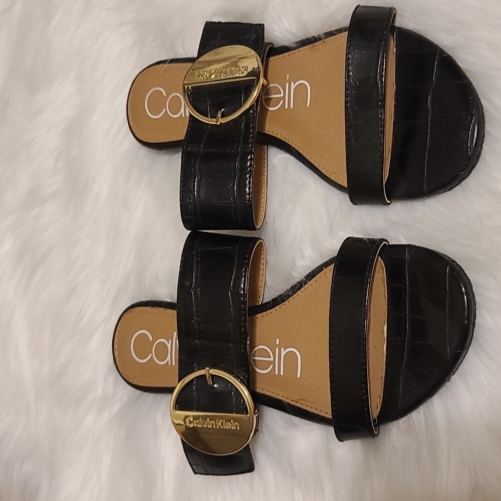 Calvin Klein snakeskin slipper